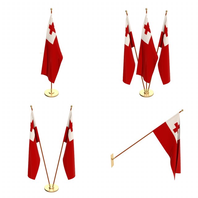 tonga flag pack 3D 模型 .c4d .max .obj .3ds .fbx .stl .blend 