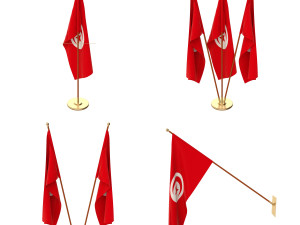 tunisia flag pack Model 3D