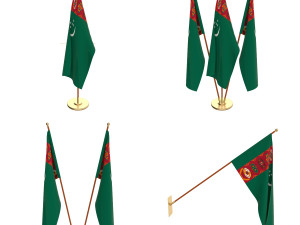 turkmenistan flag pack 3Dモデル