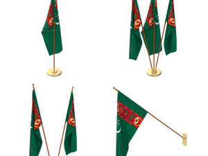 turkmenistan flag pack 3D Модель