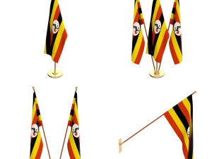 uganda flag pack 3D Model