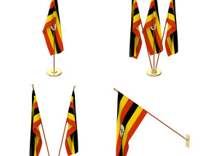 uganda flag pack Model 3D