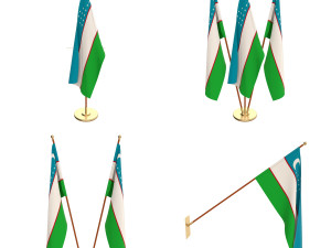 uzbekistan flag pack 3D Model