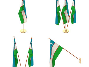 uzbekistan flag pack 3D 모델
