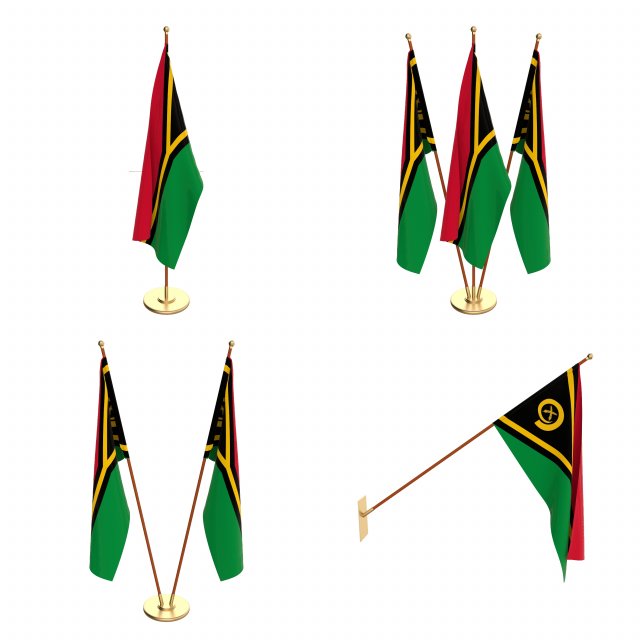 vanuatu flag pack 3D Модель .c4d .max .obj .3ds .fbx .stl .blend 