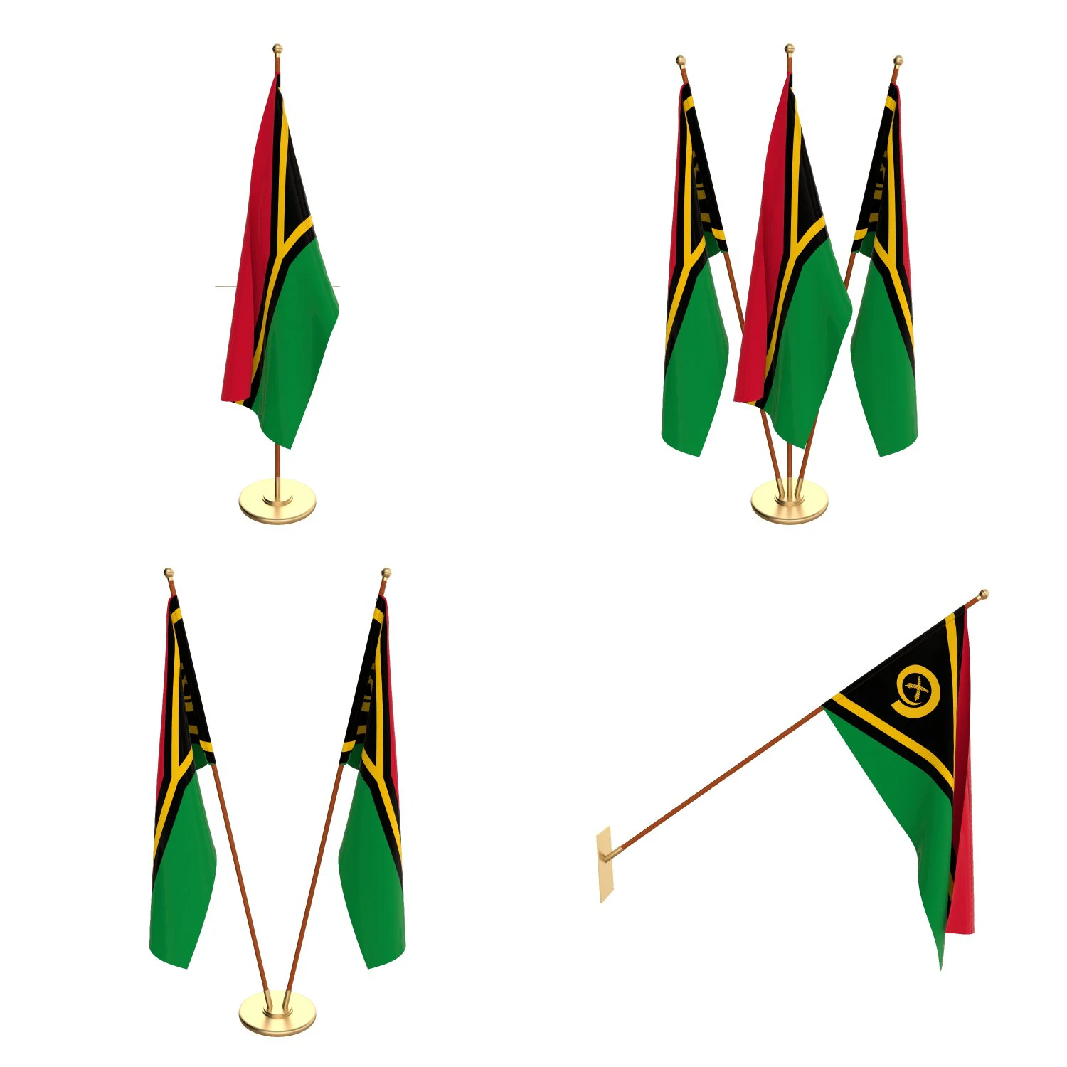 vanuatu flag pack 3D Model .c4d .max .obj .3ds .fbx .stl .blend