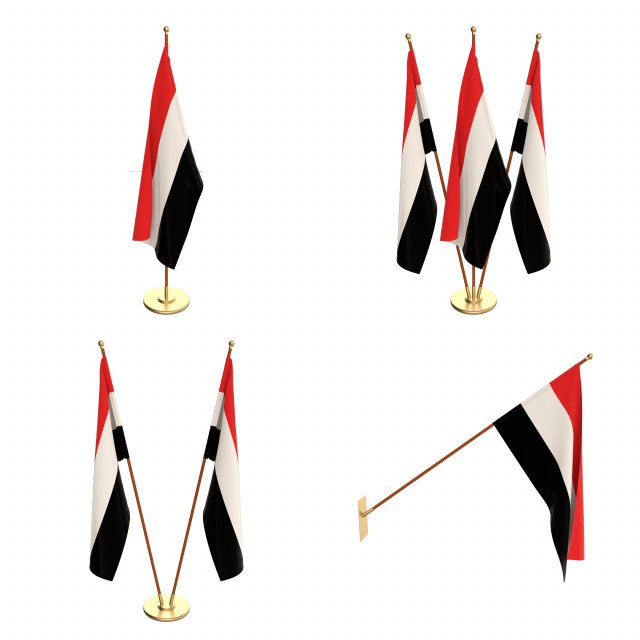 yemen flag pack Model 3D .c4d .max .obj .3ds .fbx .stl .blend 
