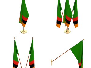 zambia flag pack 3D Модель
