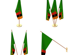 zambia flag pack Modelo 3D