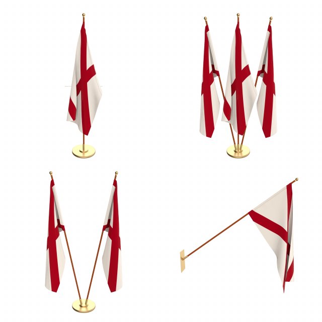 alabama flag pack Model 3D .c4d .max .obj .3ds .fbx .stl .blend 