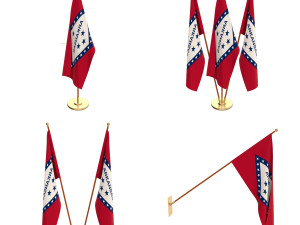 arkansas flag pack 3D Model