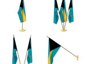 bahamas flag pack 3D Model