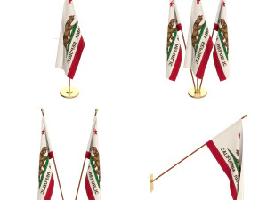 набір прапорів Каліфорнії 3D Модель