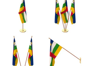 center african republic flag pack 3D Model