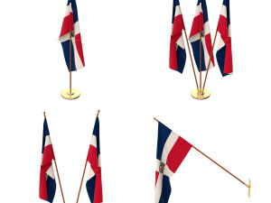 dominican republic flag pack Modèle 3D