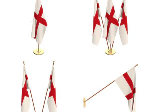 пакет прапорів Англії 3D Модель