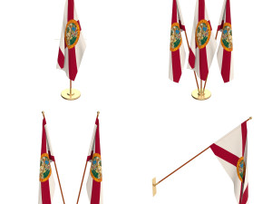 florida flag pack 3D Model