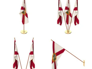florida bayrak paketi 3D Model