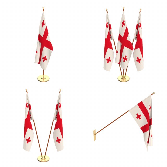 georgia flag pack Modello 3D .c4d .max .obj .3ds .fbx .stl .blend 