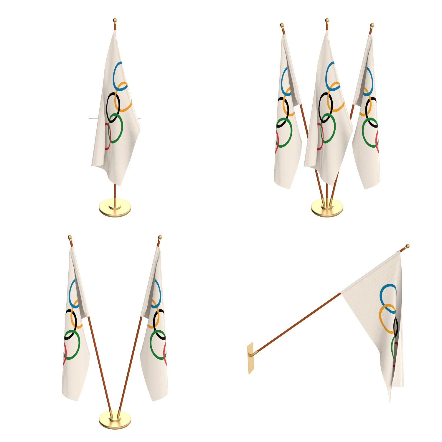 pacchetto bandiera olimpica Modello 3D .c4d .max .obj .3ds .fbx .stl .blend 