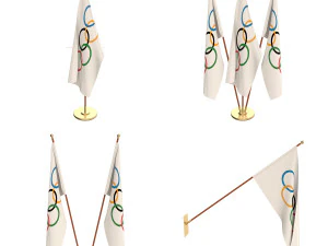 набір олімпійських прапорів 3D Модель