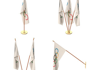olympic flag pack 3D Model