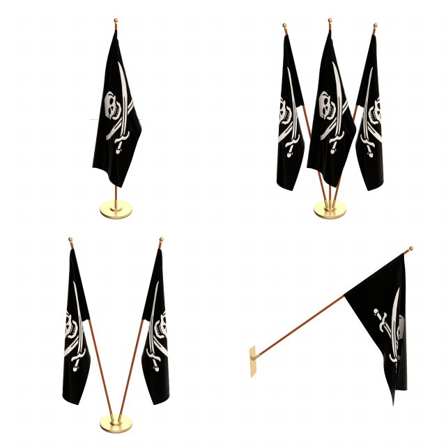 pirate flag pack Modelo 3D .c4d .max .obj .3ds .fbx .stl .blend 