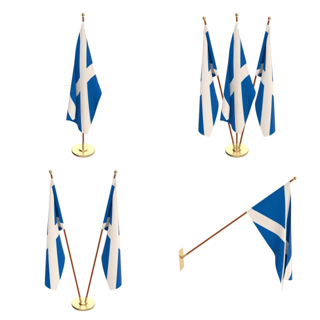 scotland flag pack 3D मॉडल .c4d .max .obj .3ds .fbx .stl .blend 