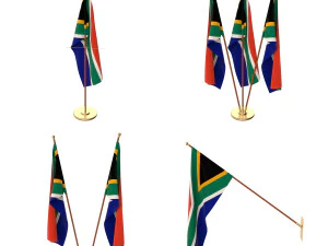 south africa flag pack 3D Model