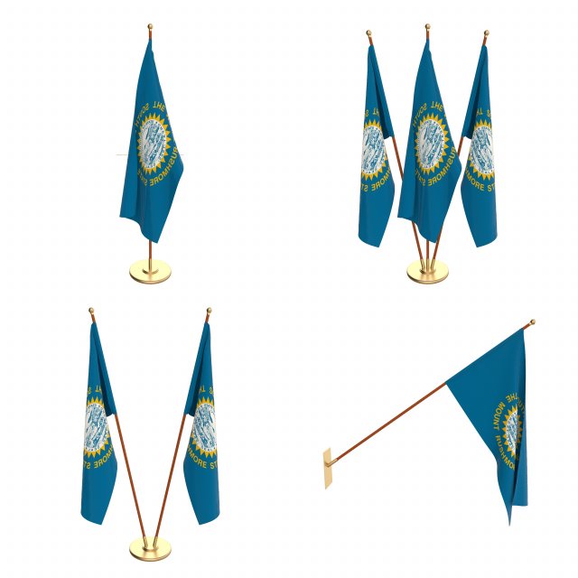 south dakota flag pack 3D Modell .c4d .max .obj .3ds .fbx .stl .blend