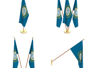 south dakota flag pack 3D Model