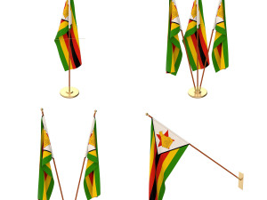 zimbabwe flag pack 3D Model