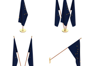 alaska flag pack 3D Model