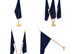 alaska flag pack Modelo 3D