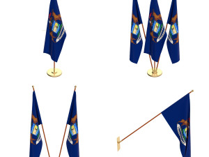 michigan flag pack 3D 모델