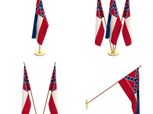 mississippi flag pack 3D 모델