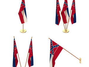 mississippi flag pack Modelo 3D
