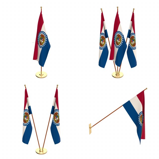 missouri flag pack 3D मॉडल .c4d .max .obj .3ds .fbx .stl .blend 