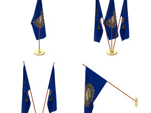 new hampshire flag pack Modelo 3D