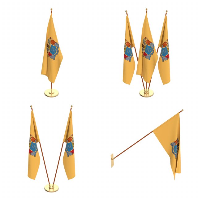 new jersey flag pack 3D Model .c4d .max .obj .3ds .fbx .stl .blend 