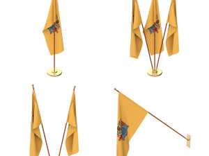 new jersey flag pack 3D Model