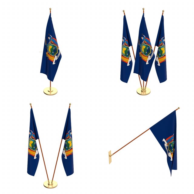 new york flag pack 3D Model .c4d .max .obj .3ds .fbx .stl .blend 