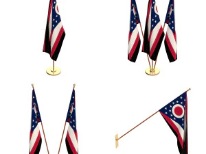 набір прапора огайо 3D Модель