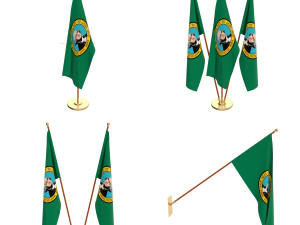 washington flag pack Modèle 3D