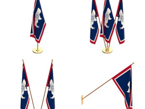 набір прапорів штату Вайомінг 3D Модель