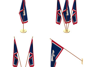 wyoming flag pack Model 3D