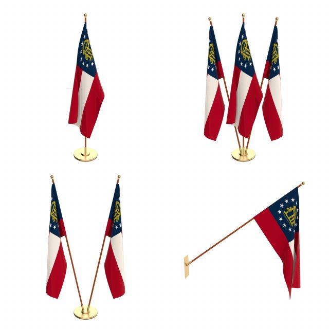 georgia state flag pack Modelo 3D .c4d .max .obj .3ds .fbx .stl .blend 