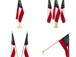 georgia state flag pack 3D 모델