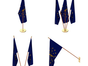indiana flag pack 3D 模型