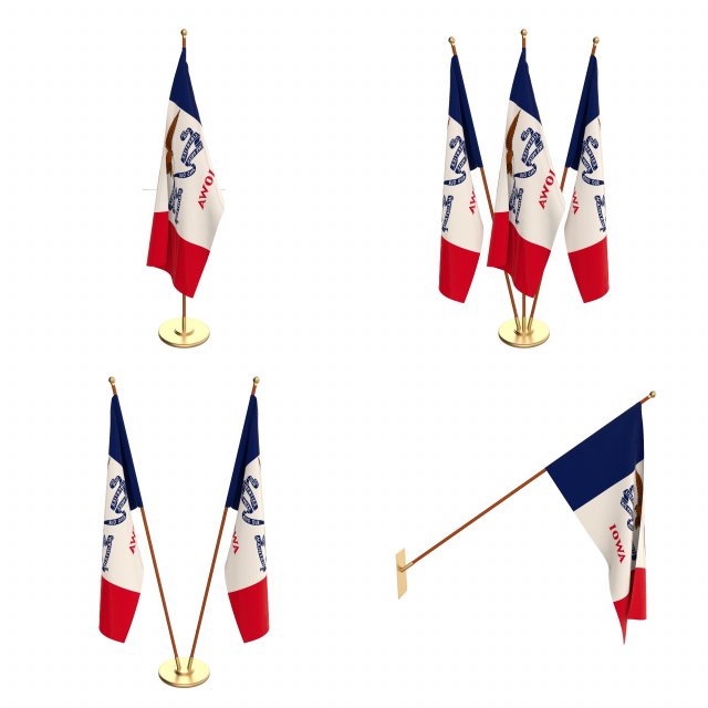 iowa flag pack Modelo 3D .c4d .max .obj .3ds .fbx .stl .blend 